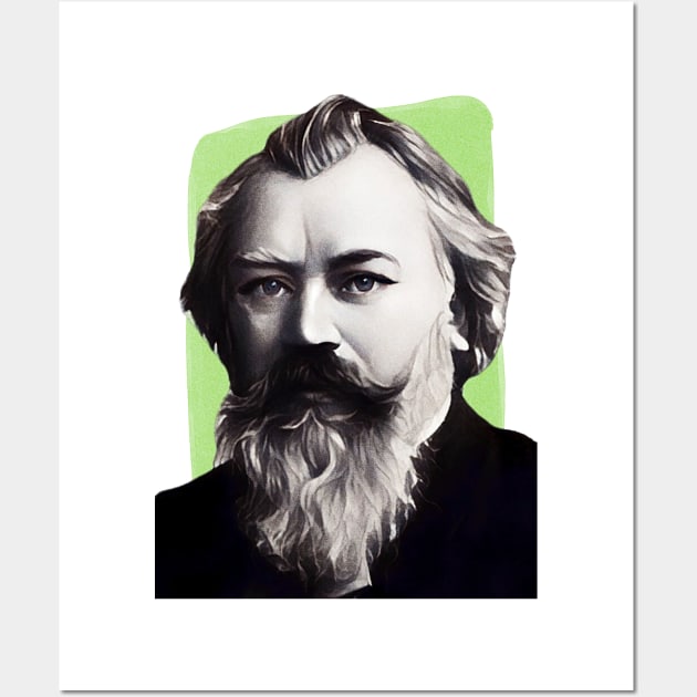 German Composer Johannes Brahms illustration Wall Art by Litstoy 